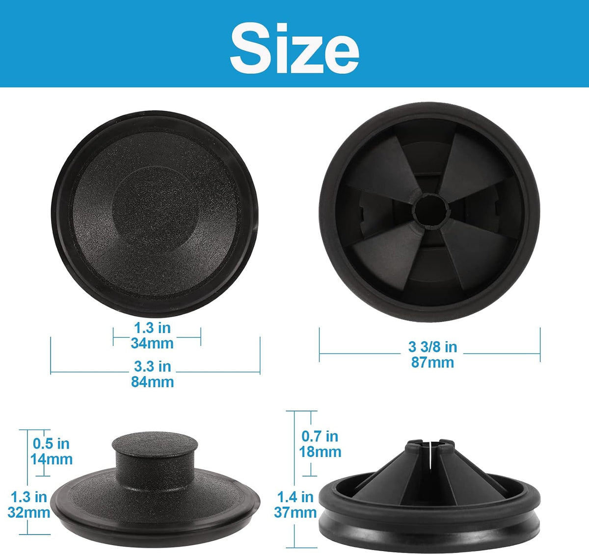 Garbage Disposal 3 3/8" Splash Guard Rubber Sink Baffle Replacement Insert