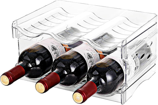 Stackable Wine Rack,Wine Bottle Holder for Inside Cabinet,for Pantry,Refrigerator,Countertop Organization-4 Tiers for 16 Bottles