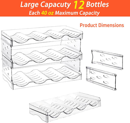 Stackable Wine Rack,Wine Bottle Holder for Inside Cabinet,for Pantry,Refrigerator,Countertop Organization-4 Tiers for 16 Bottles