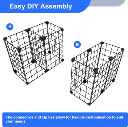 Freezer Organizer Bins, Freezer Dividers for Deep Chest Freezer Compressor Area, Black Wire Basket Shelf for Food Storage Kitchen Refrigerator Organization (Small-14.8“ x 7.7” x 12.6")