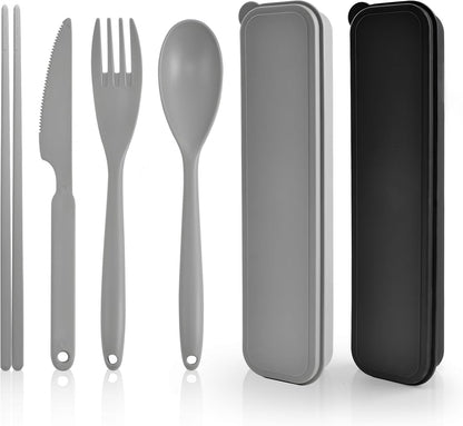 2 Sets Large Reusable Utensils Set with Case, Portable Cutlery Sets
