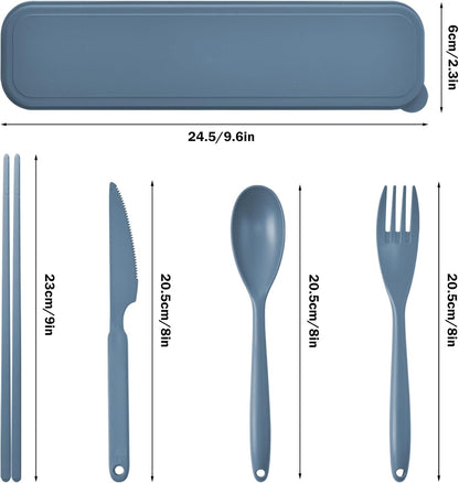 2 Sets Large Reusable Utensils Set with Case, Portable Cutlery Sets