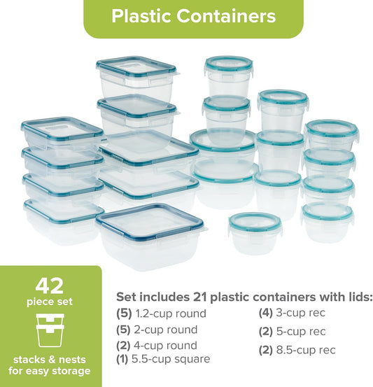 Plastic Total Solution Large Food Storage Containers Set