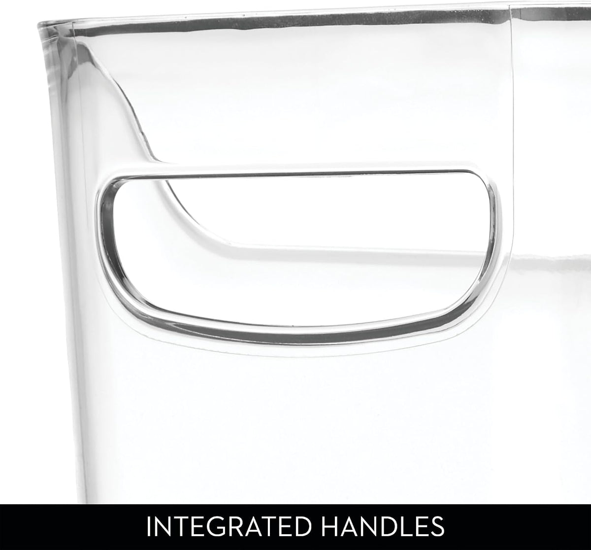 Divided Fridge Organizer Bin with Handles, Clear | Refrigerator or Freezer Bin