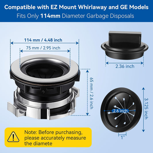 Garbage Disposal Flange Kit Compatible with EZ Mount Whirlaway & GE Models