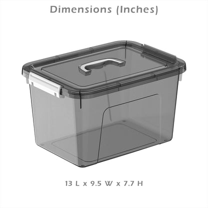6 Quart Clear Storage Latch Box/Bins, 6-Pack Plastic Container with Latches and Lid