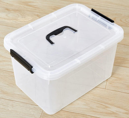 6 Quart Clear Storage Latch Box/Bins, 6-Pack Plastic Container with Latches and Lid