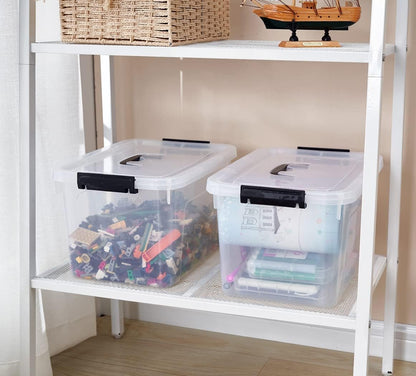 6 Quart Clear Storage Latch Box/Bins, 6-Pack Plastic Container with Latches and Lid
