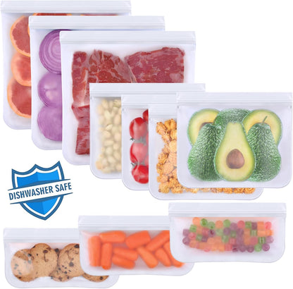Reusable Freezer Bags Dishwasher Safe, Food Storage Bags