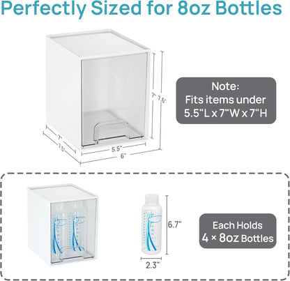 Clear Stackable Storage Drawers, Wide Plastic Organizers | Clear Pull-Out Plastic Drawers, Stackable Design for Makeup Palettes, Cosmetics, Beauty Supplies, Vanity, Cabinet and Desk