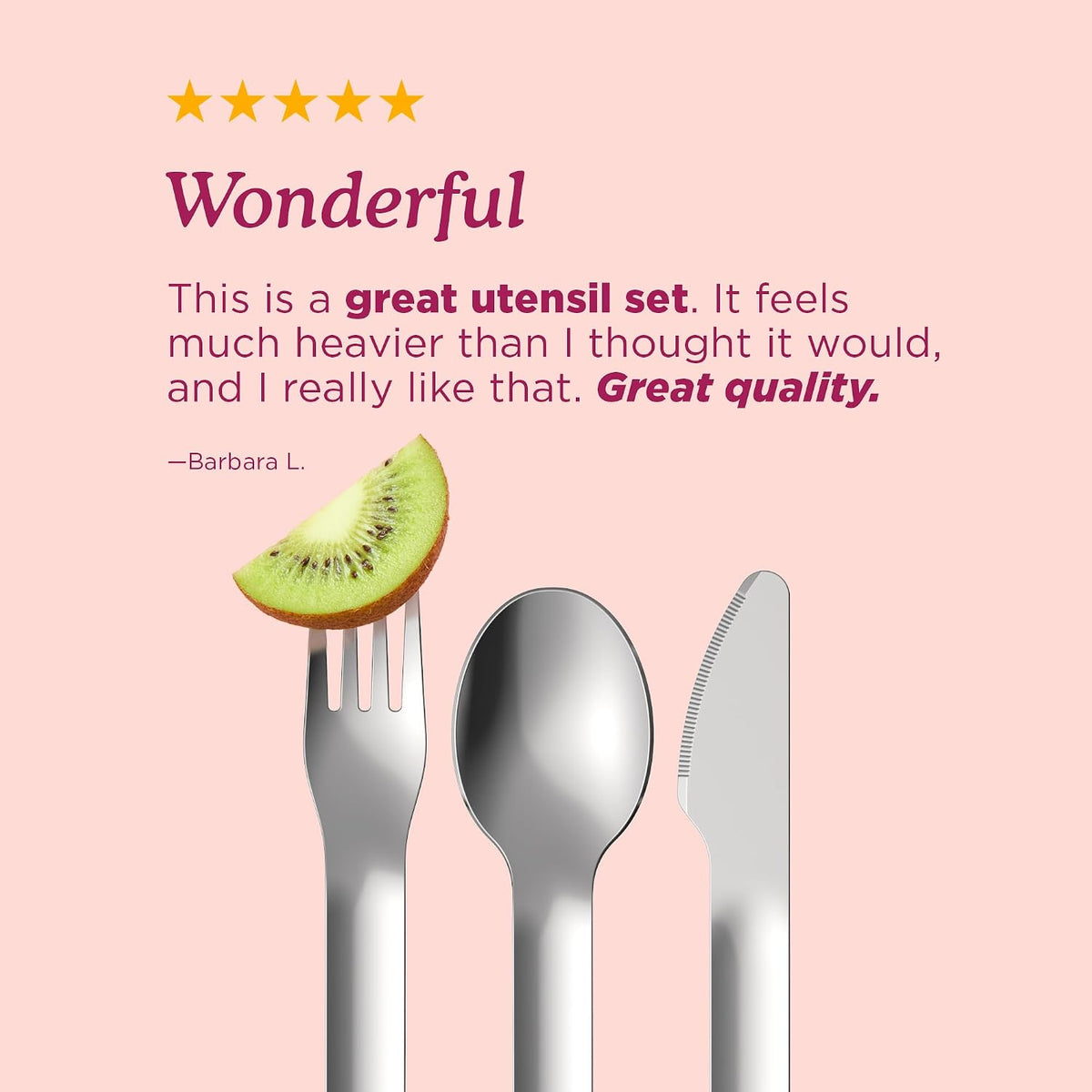 Pocket Utensil Set, Charcoal - Stainless Steel Fork, Knife, and Spoon Nest in Hygienic Case - Portable Design for Travel, School, Work, Picnics, Camping and Outdoor Home Use