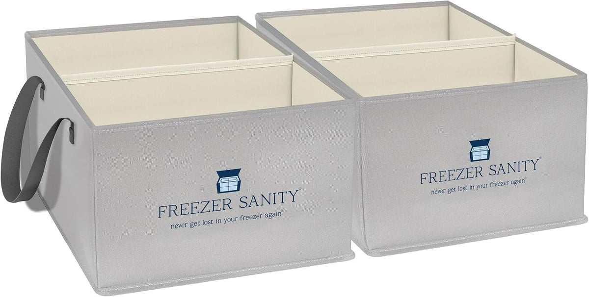 The Original Chest Freezer Organizer Bins, Stackable Storage Organizers, Deep Freezer Dividers, Handles, Heavy-Duty, Waterproof (Large 19x14x9)
