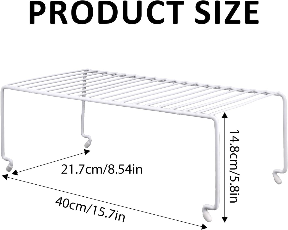 Expandable Medium (13.4-25.1x9inch) Kitchen Organizer Rack, Kitchen Shelves for Spice Organization for Cabinet, Pantry Organizers and Storage, Spice Rack, Desk Organizer, White