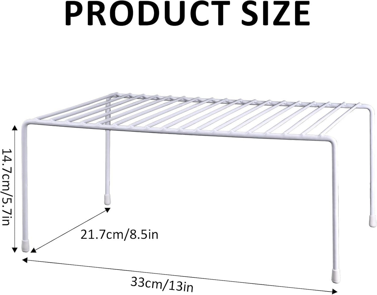 Expandable Medium (13.4-25.1x9inch) Kitchen Organizer Rack, Kitchen Shelves for Spice Organization for Cabinet, Pantry Organizers and Storage, Spice Rack, Desk Organizer, White