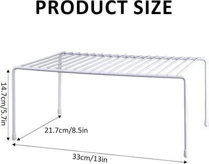 Expandable Medium (13.4-25.1x9inch) Kitchen Organizer Rack, Kitchen Shelves for Spice Organization for Cabinet, Pantry Organizers and Storage, Spice Rack, Desk Organizer, White
