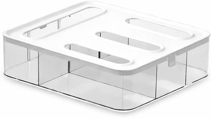 Storage Bag Organizer for Kitchen Drawer – 4 in 1 Plastic Baggie Organizer with Labels | Fits Gallon, Quart, Sandwich & Snack Bags | Ziplock Food Storage Bag Holder | Wall Mount or Drawer Use (White)