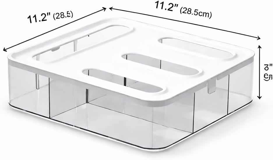 Storage Bag Organizer for Kitchen Drawer – 4 in 1 Plastic Baggie Organizer with Labels | Fits Gallon, Quart, Sandwich & Snack Bags | Ziplock Food Storage Bag Holder | Wall Mount or Drawer Use (White)