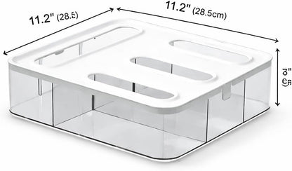Storage Bag Organizer for Kitchen Drawer – 4 in 1 Plastic Baggie Organizer with Labels | Fits Gallon, Quart, Sandwich & Snack Bags | Ziplock Food Storage Bag Holder | Wall Mount or Drawer Use (White)