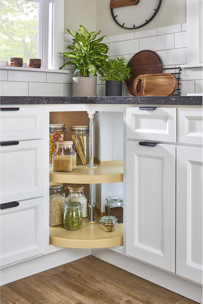 2 Tier Pie-Cut Plastic Lazy Susan for Corner Base Cabinets, 24"