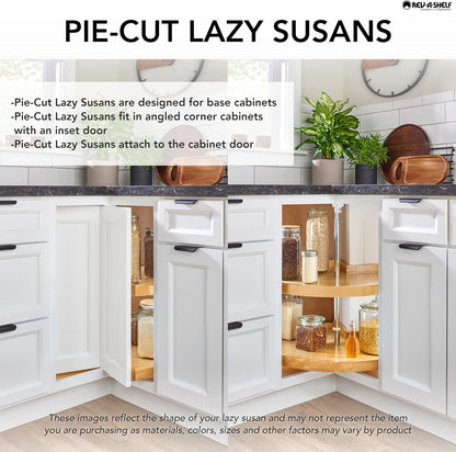 2 Tier Pie-Cut Plastic Lazy Susan for Corner Base Cabinets, 24"