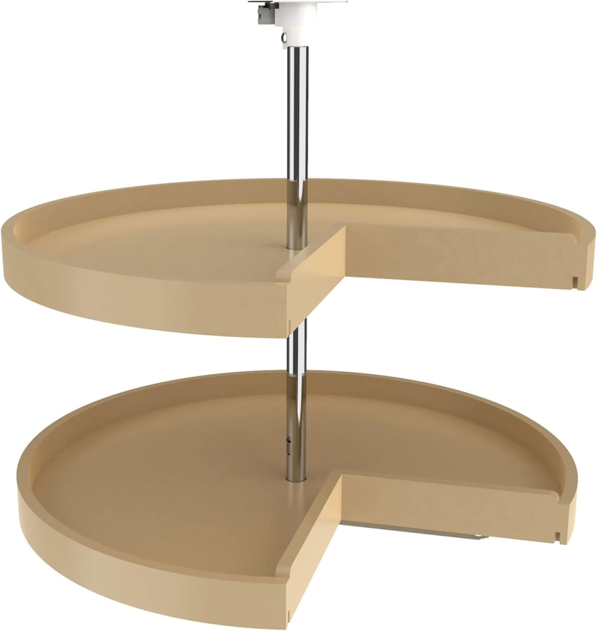 2 Tier Pie-Cut Plastic Lazy Susan for Corner Base Cabinets, 24"