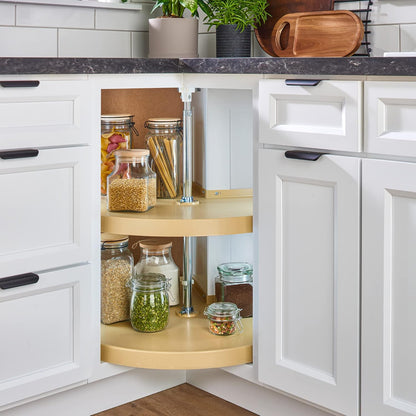 2 Tier Pie-Cut Plastic Lazy Susan for Corner Base Cabinets, 24"