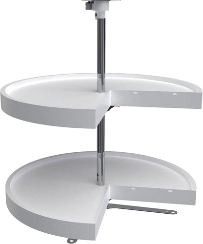 2 Tier Pie-Cut Plastic Lazy Susan for Corner Base Cabinets, 24"