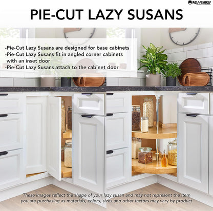 2 Tier Pie-Cut Plastic Lazy Susan for Corner Base Cabinets, 24"