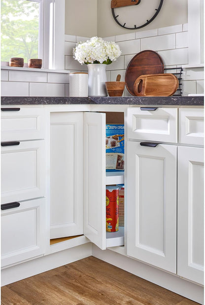 2 Tier Pie-Cut Plastic Lazy Susan for Corner Base Cabinets, 24"