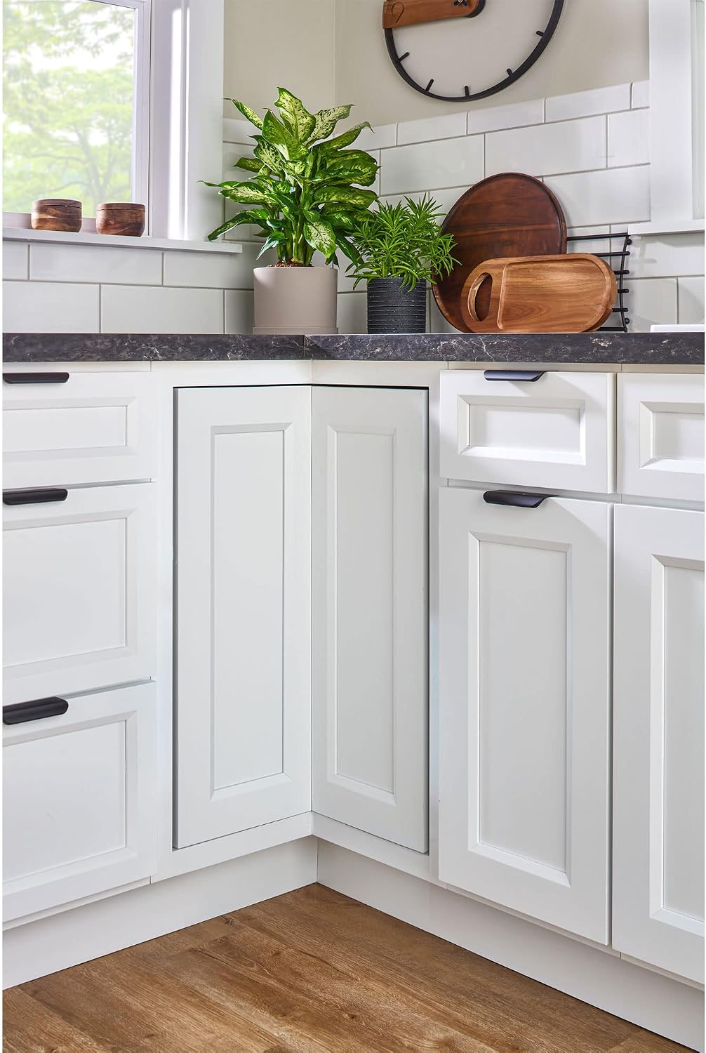 2 Tier Pie-Cut Plastic Lazy Susan for Corner Base Cabinets, 24"