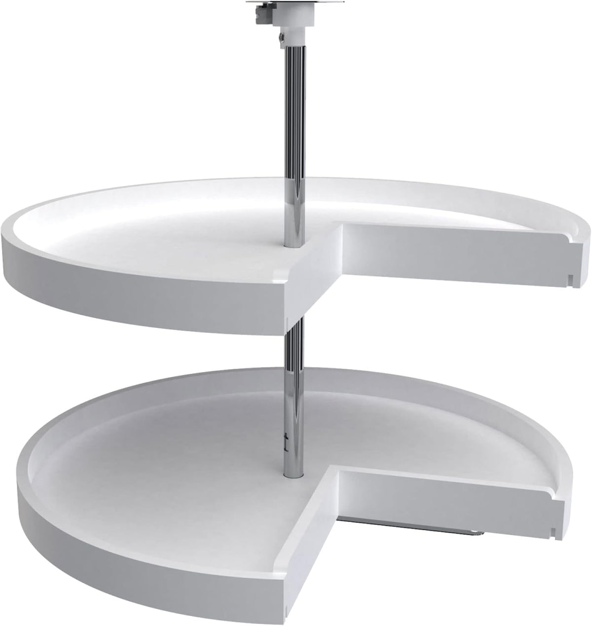 2 Tier Pie-Cut Plastic Lazy Susan for Corner Base Cabinets, 24"