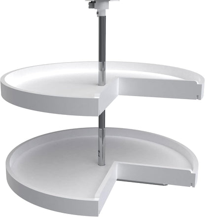 2 Tier Pie-Cut Plastic Lazy Susan for Corner Base Cabinets, 24"