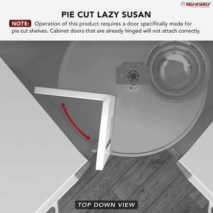 2 Tier Pie-Cut Plastic Lazy Susan for Corner Base Cabinets, 24"