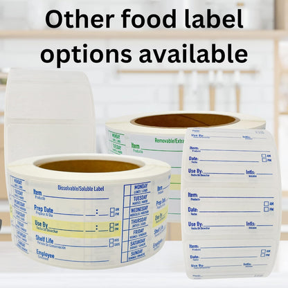 2x1 Removable Freezer Food Labels Stickers for Containers, 250 Waterproof Label Stickers for Jars, Removable Labels for Storage Bins, with Easy Peel-Off (250, Green)