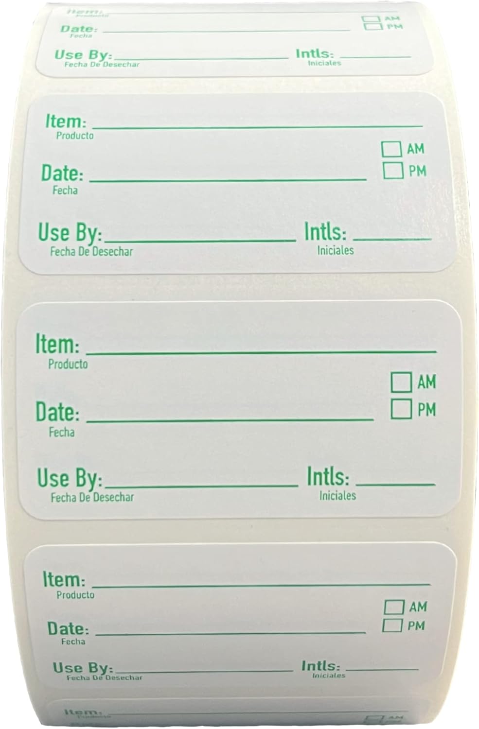 2x1 Removable Freezer Food Labels Stickers for Containers, 250 Waterproof Label Stickers for Jars, Removable Labels for Storage Bins, with Easy Peel-Off (250, Green)