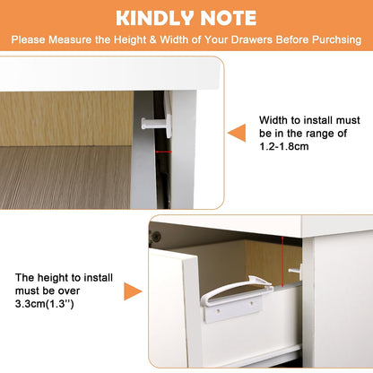 Child Safety Drawer Locks,8 Pack Safety Invisible Drawer Latches