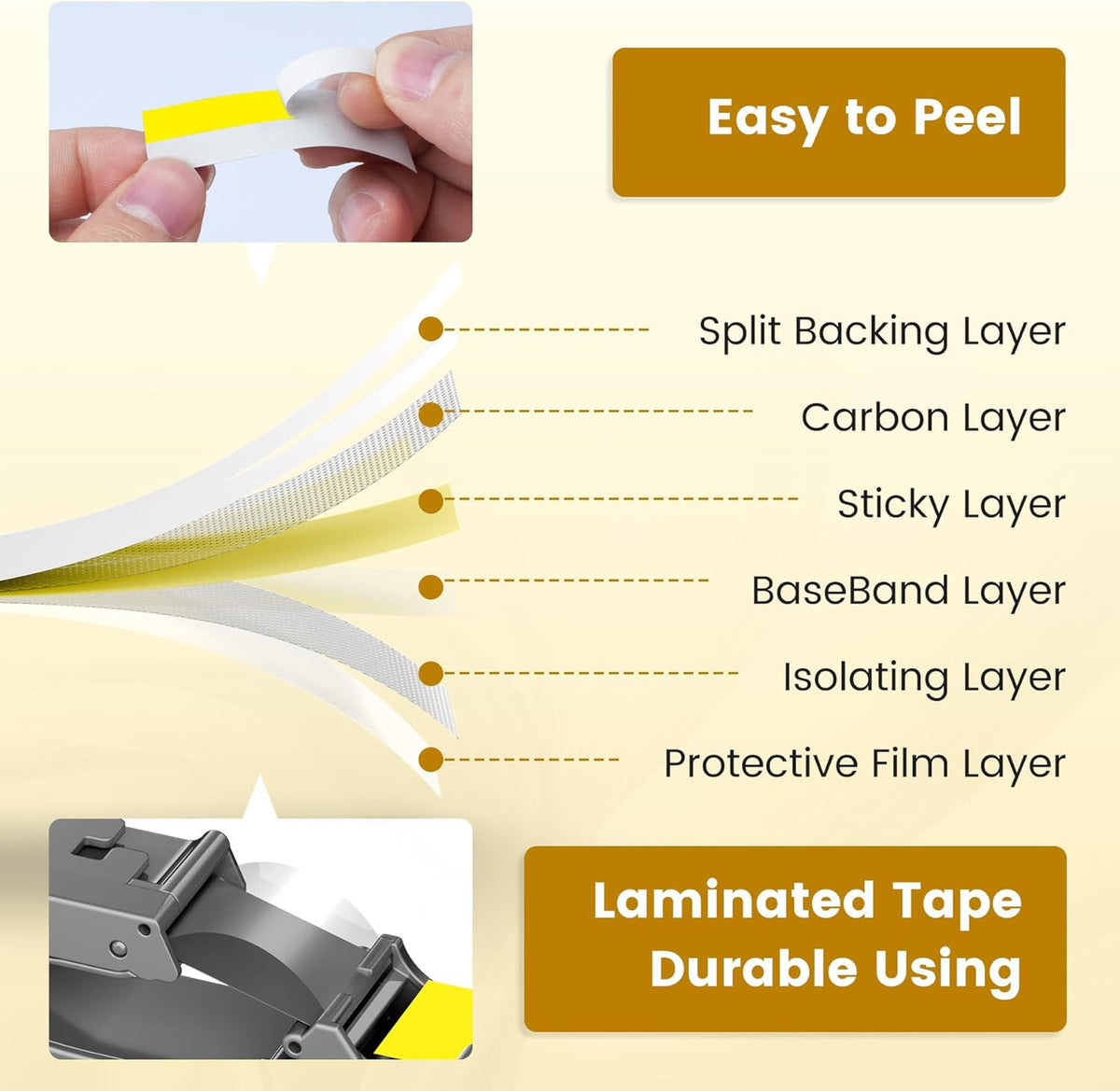 6-Pack Replace for Brother Label Maker Refills TZe-231 12mm 0.47 Black Ink on White Tape Laminated Compatible with Brother Label Maker Tape for P-Touch PTD210 D220 H110 H111 D410 610BT CUBE
