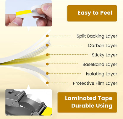 6-Pack Replace for Brother Label Maker Refills TZe-231 12mm 0.47 Black Ink on White Tape Laminated Compatible with Brother Label Maker Tape for P-Touch PTD210 D220 H110 H111 D410 610BT CUBE