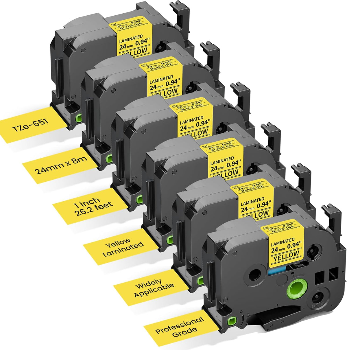 6-Pack Replace for Brother Label Maker Refills TZe-231 12mm 0.47 Black Ink on White Tape Laminated Compatible with Brother Label Maker Tape for P-Touch PTD210 D220 H110 H111 D410 610BT CUBE