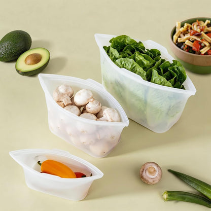 8 Pack Reusable Silicone Bags - 100% Food Grade,Medium & Small