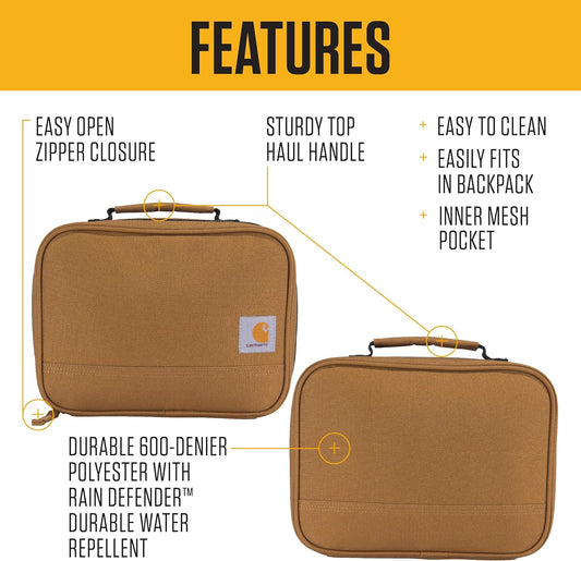 Insulated Lunch Cooler For Men and Women, Fully Insulated Lunch Pale for Everyday Use, 4 Can (Brown)