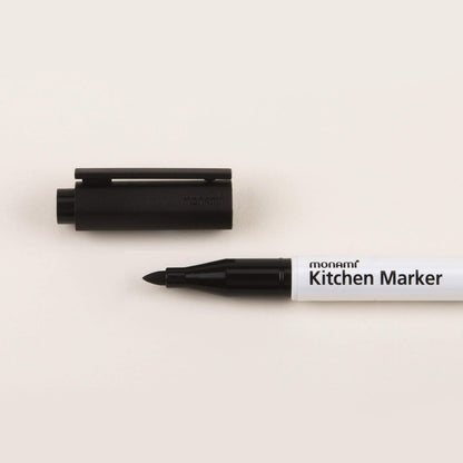 Kitchen Marker 420, Fine Tip (1.2mm), Permanent Marker for Plastic Freezer Bags, Food Storage Containers, Ziploc, Erasable with Dish Detergent, Black, 1pc