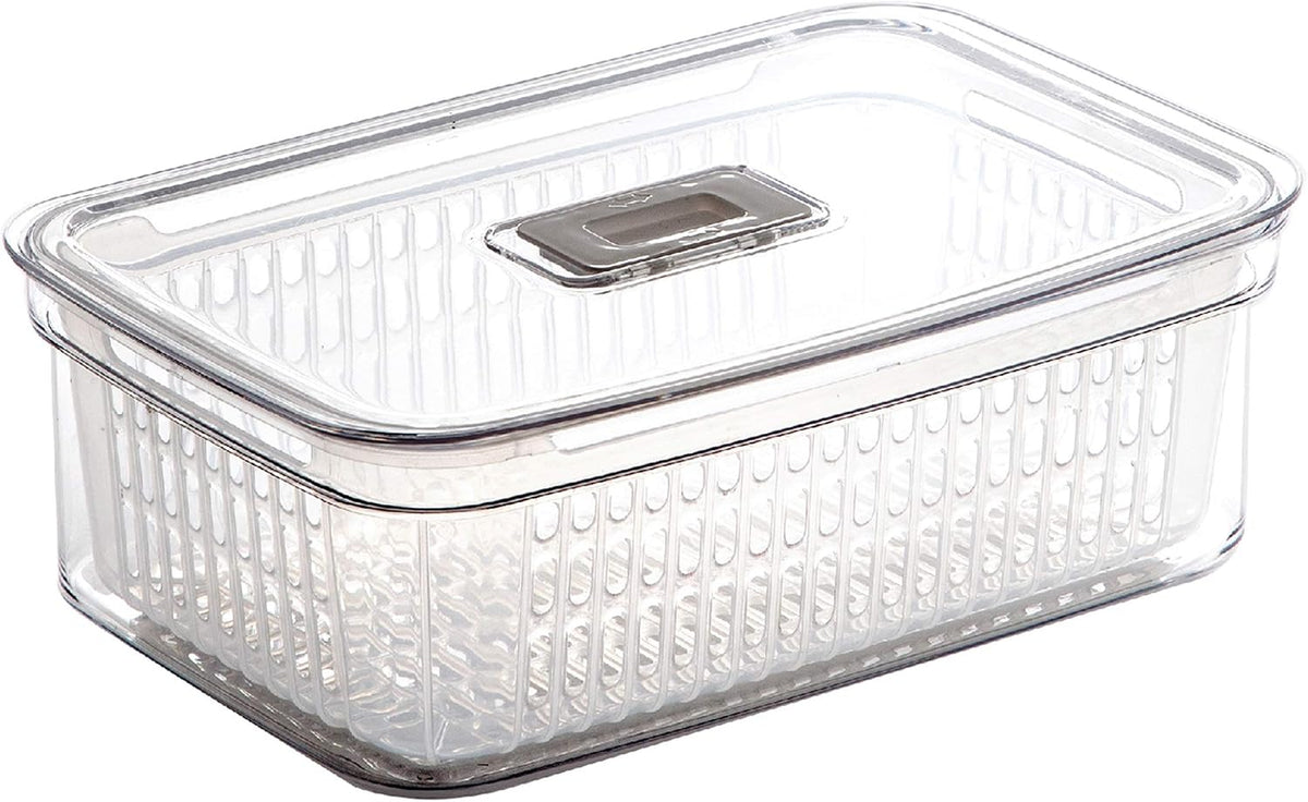 Produce Saver - 15.2 Cup/3.6L | Fridge Storage Containers for Fruits and Vegetables | Vegetable Storage with Adjustable Air Vent, Removable Basket | BPA-Free Fridge Organizers and Storage
