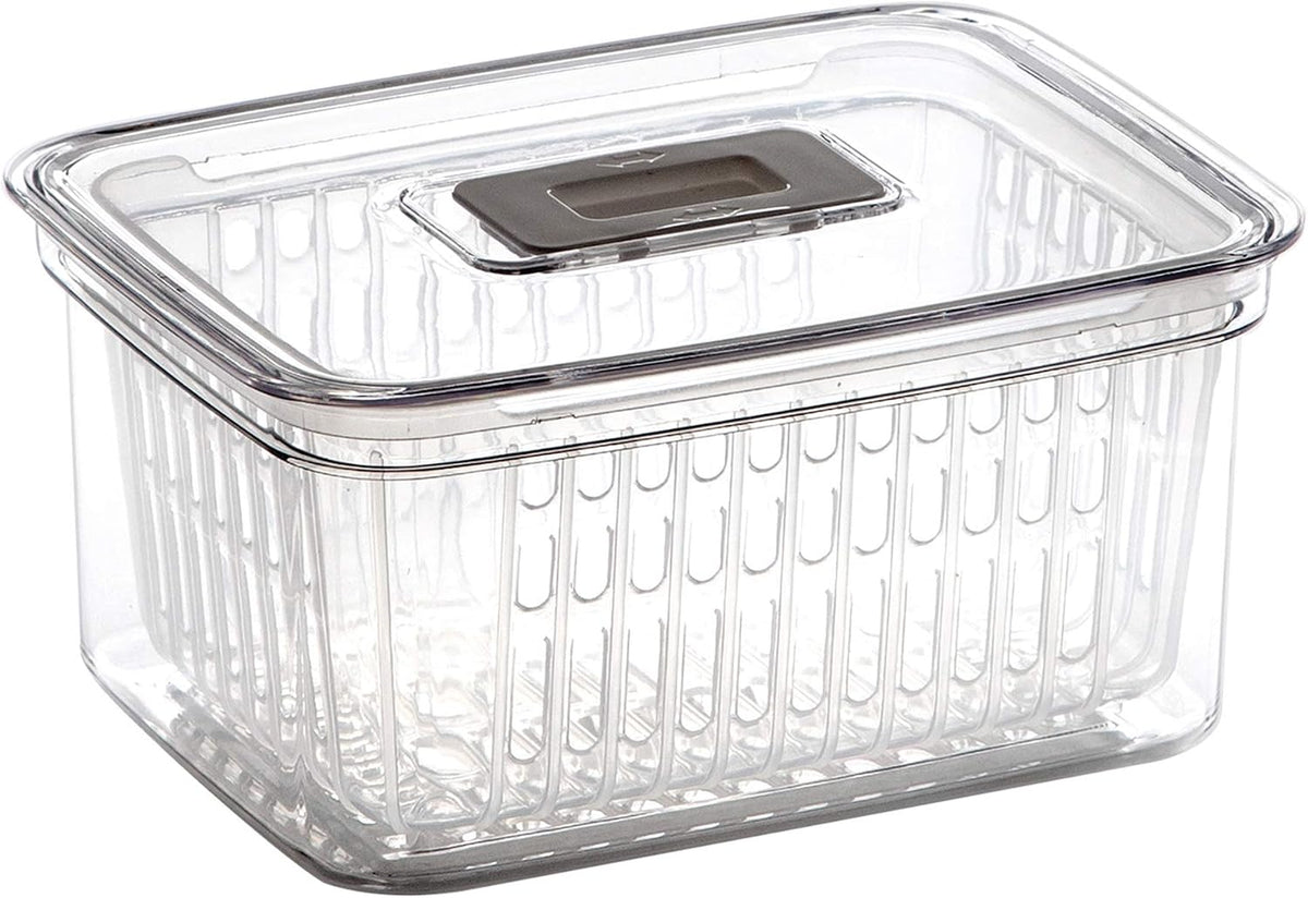 Produce Saver - 15.2 Cup/3.6L | Fridge Storage Containers for Fruits and Vegetables | Vegetable Storage with Adjustable Air Vent, Removable Basket | BPA-Free Fridge Organizers and Storage