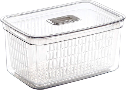 Produce Saver - 15.2 Cup/3.6L | Fridge Storage Containers for Fruits and Vegetables | Vegetable Storage with Adjustable Air Vent, Removable Basket | BPA-Free Fridge Organizers and Storage