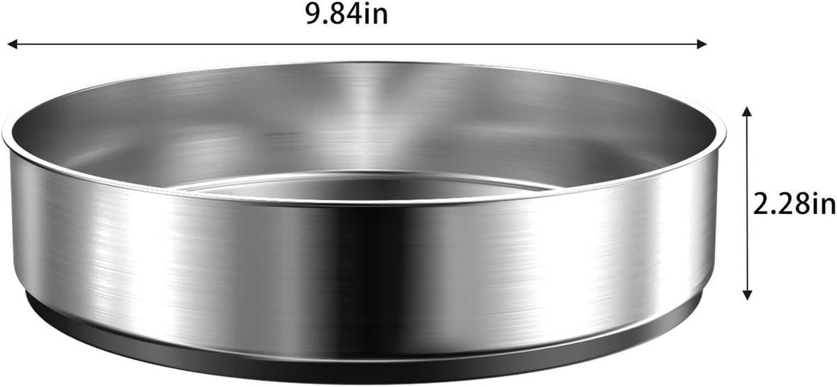 Lazy Susan Turntable Spice Rack Organizer for Kitchen Cabinet, Storage Tray for Fruit, Snacks, Salad - Organizer for Cupboard, Pantry, Bathroom, Table, Cosmetic (Silver, 7 1/2‘’)