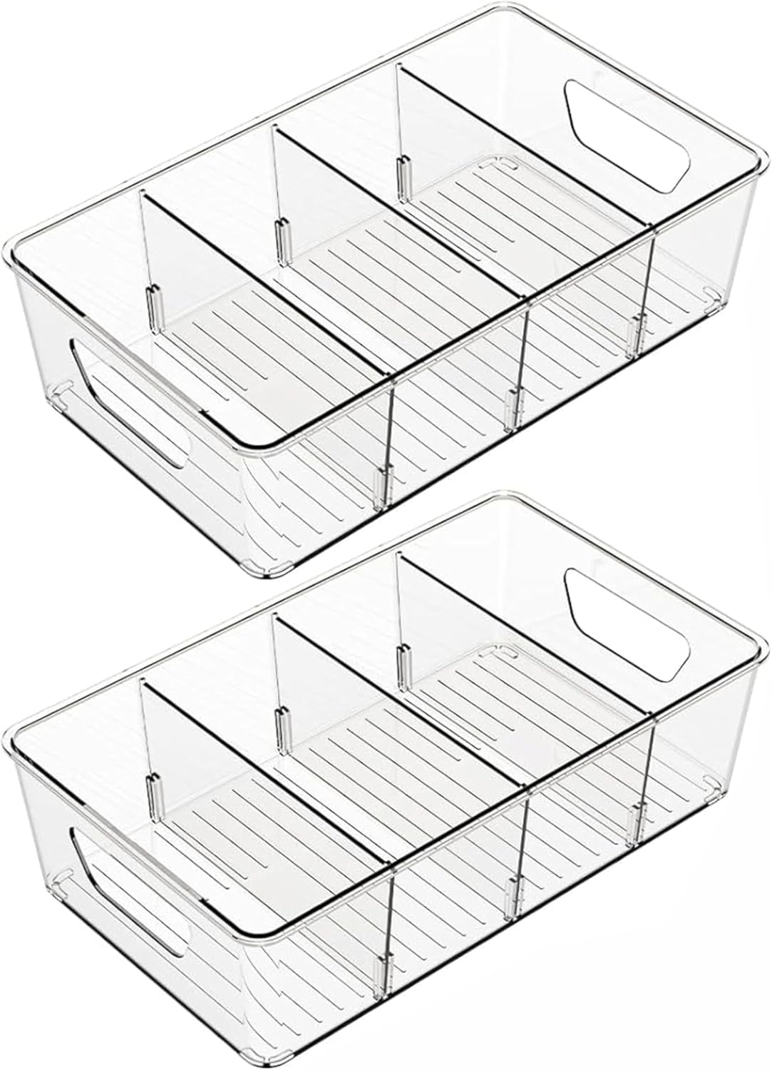 Stackable 6 Pack Snack Organizer for Pantry Shelf,Clear Pantry Organizers and Storage Bins for Fridge,Office,Cupboard,Plastic Pantry Snack Organizer For Breast Milk,Tea Bag,Food Storage Containers