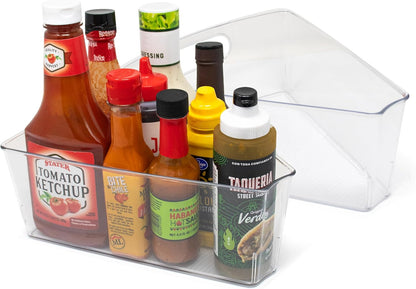 Compact Lazy Susan Organizer, Fridge or Cabinet Turntable Shelf Storage for Kitchen and Pantry Items, Great for Spices or Condiments, Clear and Sturdy with Full Spin, 9 x 9 x 3.4 inches
