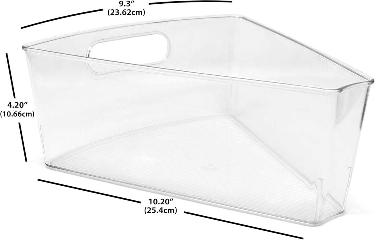 Compact Lazy Susan Organizer, Fridge or Cabinet Turntable Shelf Storage for Kitchen and Pantry Items, Great for Spices or Condiments, Clear and Sturdy with Full Spin, 9 x 9 x 3.4 inches