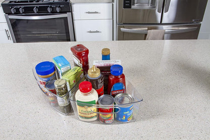 Compact Lazy Susan Organizer, Fridge or Cabinet Turntable Shelf Storage for Kitchen and Pantry Items, Great for Spices or Condiments, Clear and Sturdy with Full Spin, 9 x 9 x 3.4 inches